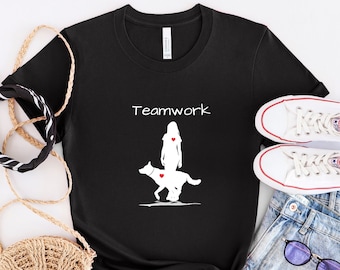 Teamwork Dog T-Shirt / Dog Sports / Heeling Dog Shirt / Working Dog Shirt / Dog Handler Shirt / Dog Trainer Shirt Unisex Short Sleeve Tee