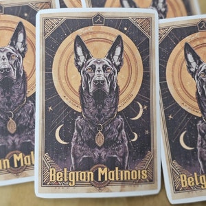 Belgian Malinois Tarot Style Sticker /Belgian Malinois Art / Malinois Mom Gift / Malinois Lover Gift / Maligator /Malinois Breeder
