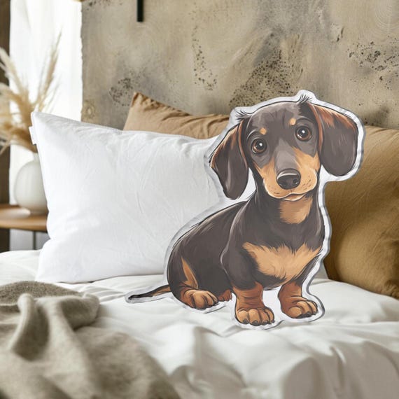 Coussin teckel Wiener Wonder | en peluche pour chien saucisse en dessin animé | Décoration Doggo longue | Coussin décoratif pour chiot (4 tailles) - Canada