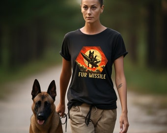 Fur Missile T-shirt/ Working Dog Shirt Protection Dog Retro