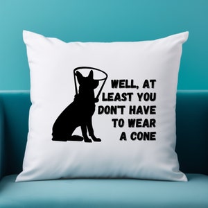 Well, At Least You Don&#39;t Have to Wear A Cone Pillow / Get Well Soon Gift / Surgery Recovery Gift / Sick Person Gift / Dog Cone of Shame