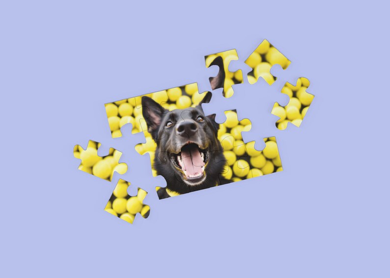 Black German Shepherd Jigsaw Puzzle - Ball Is Life - German Shepherd Surrounded By Tennis Balls 500pcs image 4