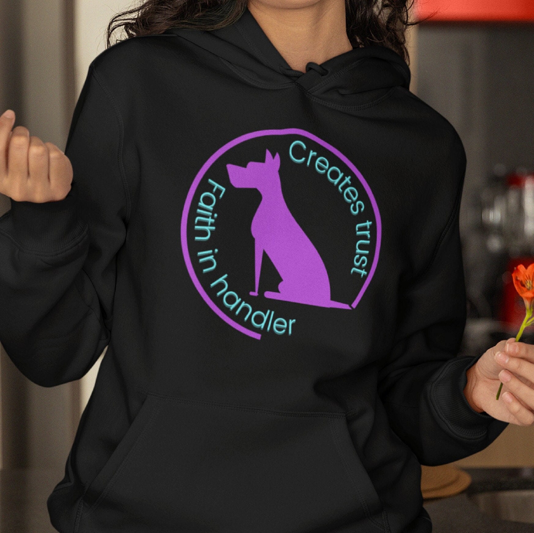 Faith in Handler Creates Trust Dog Trainer Quote Hoodie PURPLE Dog Training Business Add Your Logo Unisex HEAVY BLEND Sweatshirt
