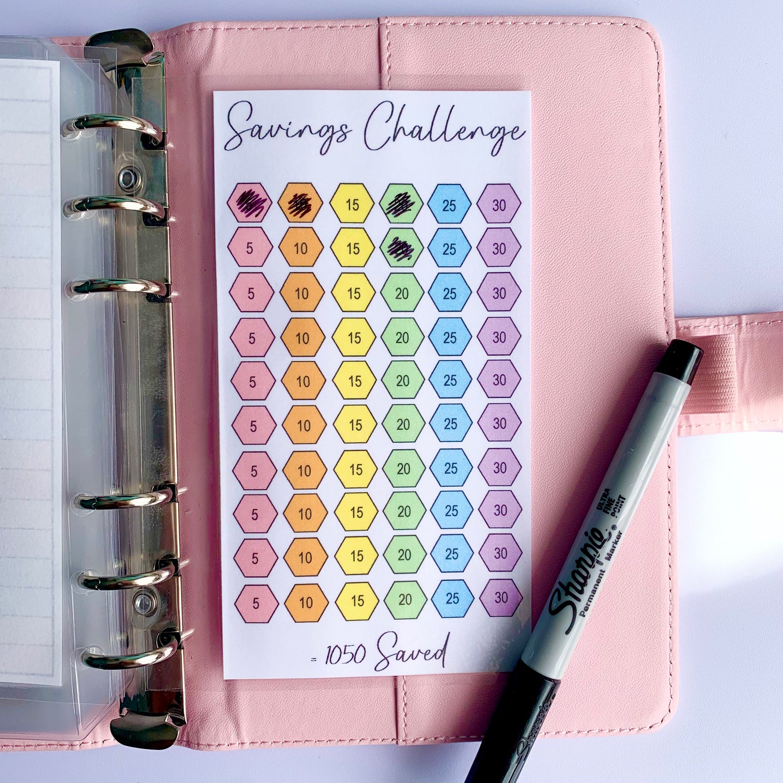 hexagon-savings-challenge-envelope-cash-savings-binder-etsy-uk