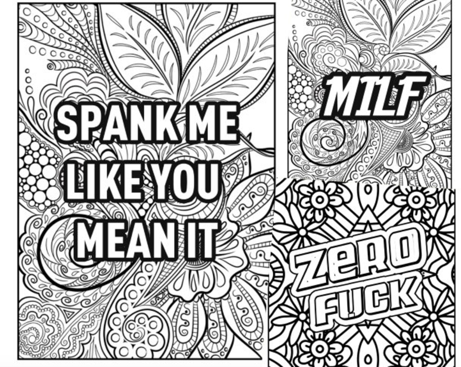 80 adult colouring pages printable pages with funny insults | Etsy