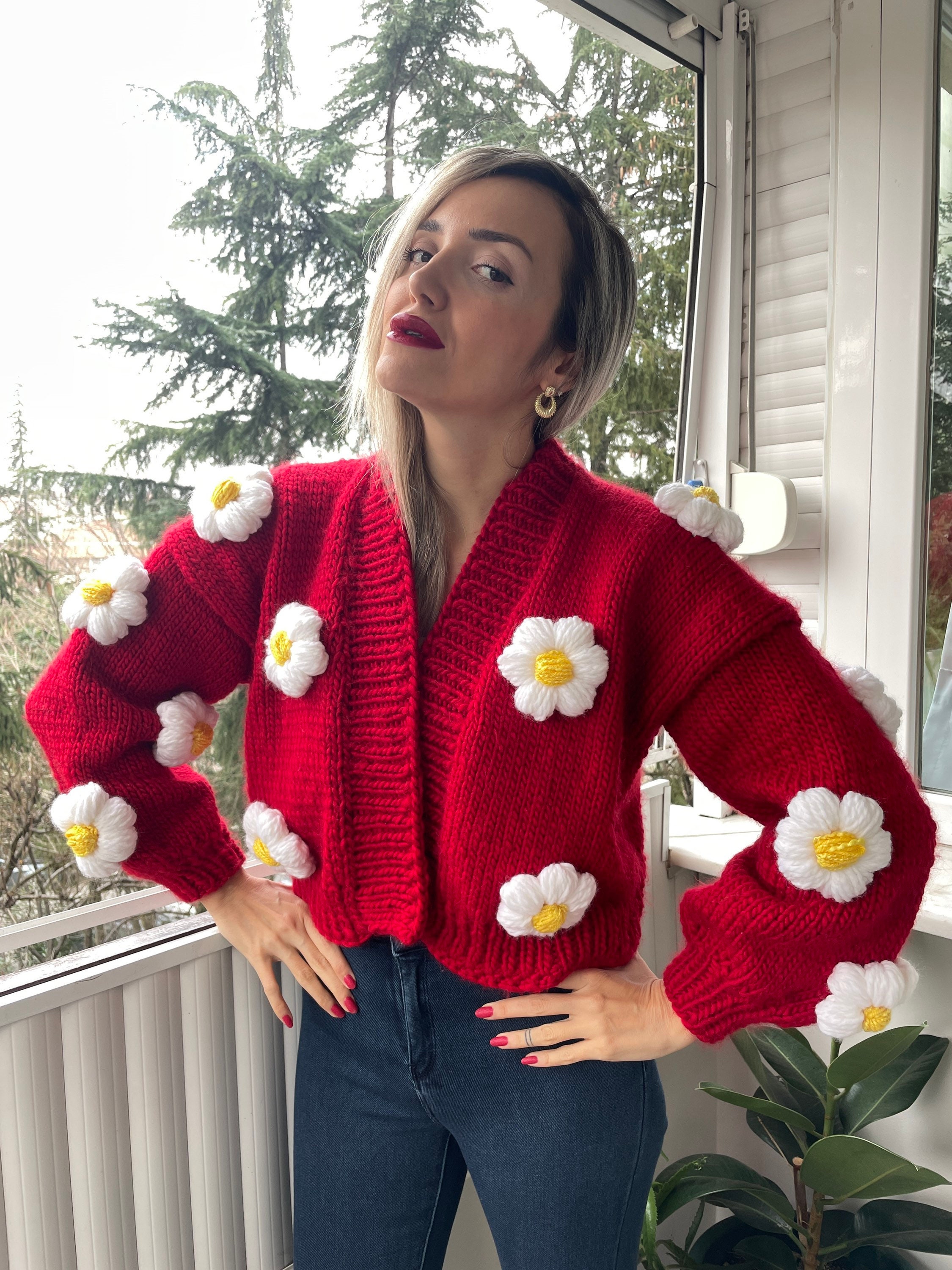 Daisy Sweater for Women dark Blue Daisy 