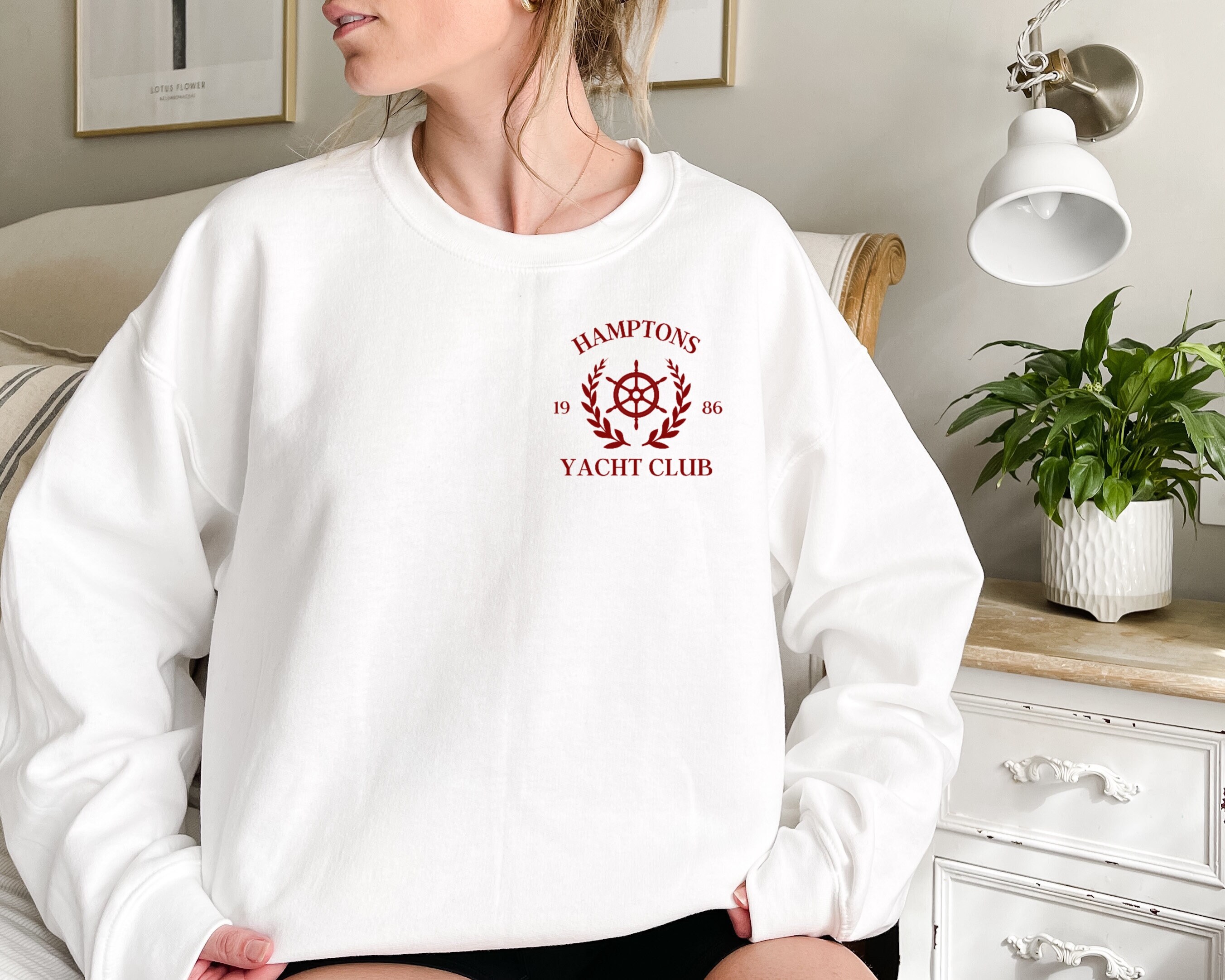 Hamptons Yacht Club Shirt, Country Club Sweatshirt, Spring Summer 90s