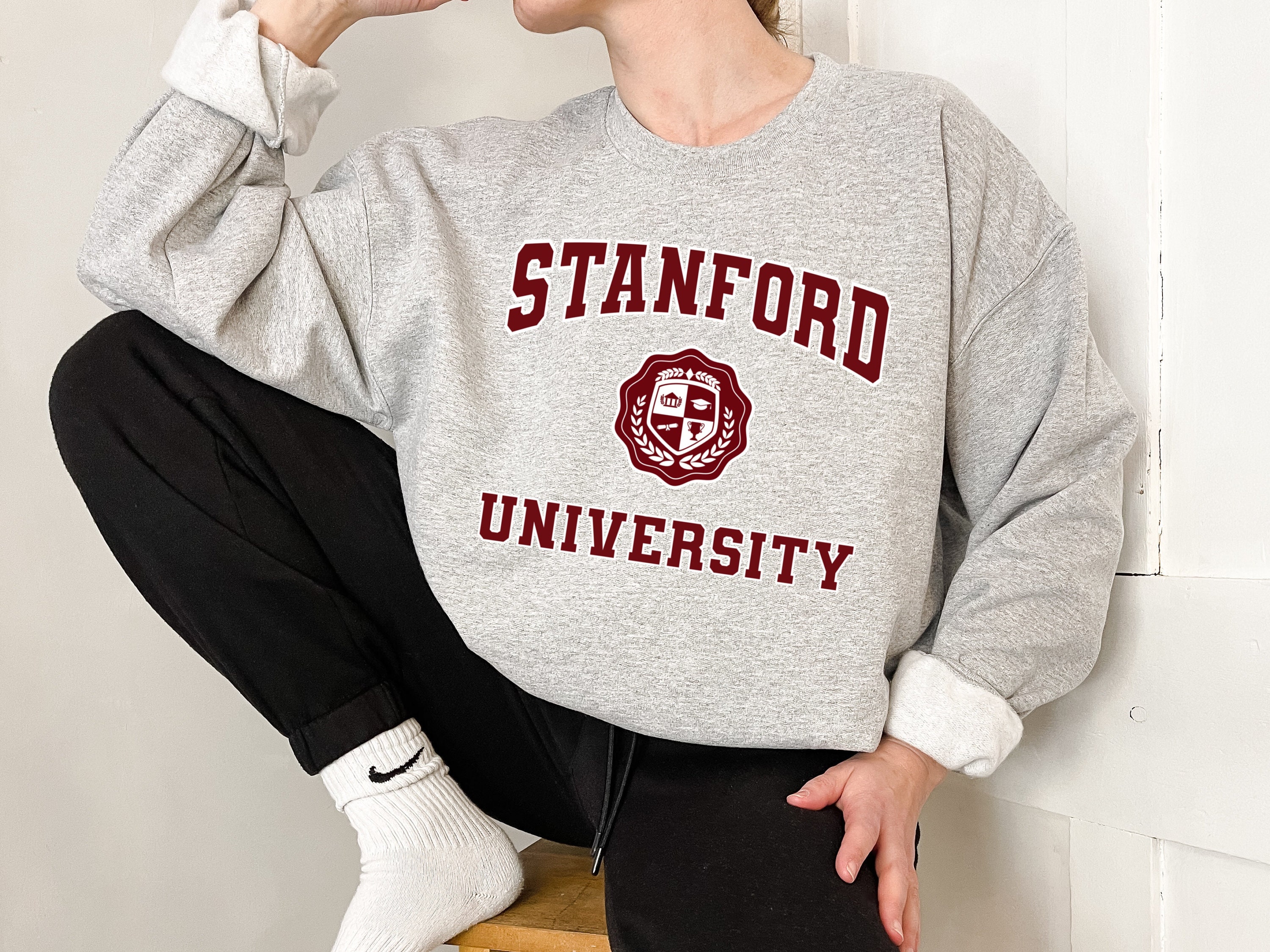 Stanford University Crewneck Sweatshirt Varsity College Stanford