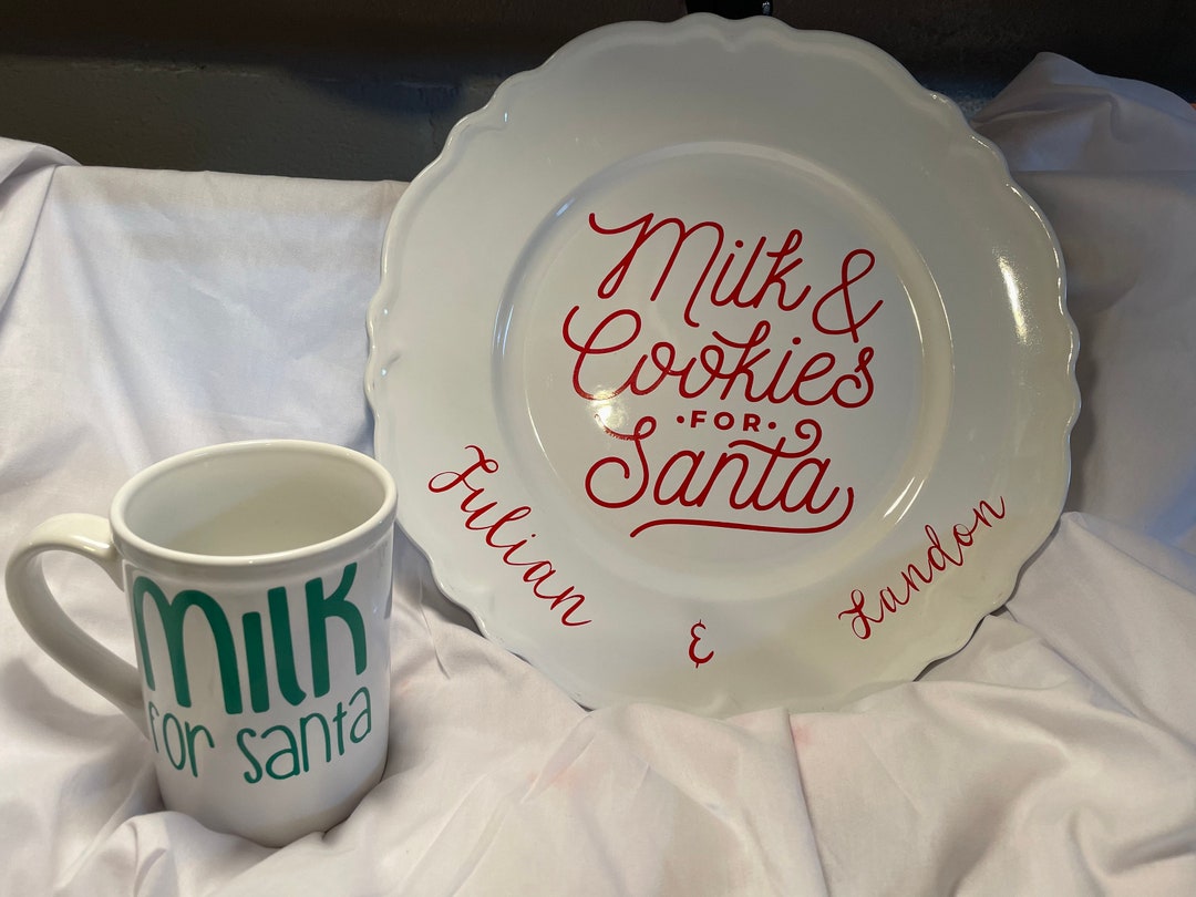 Santa’s Cookie Plate and Cup - Etsy