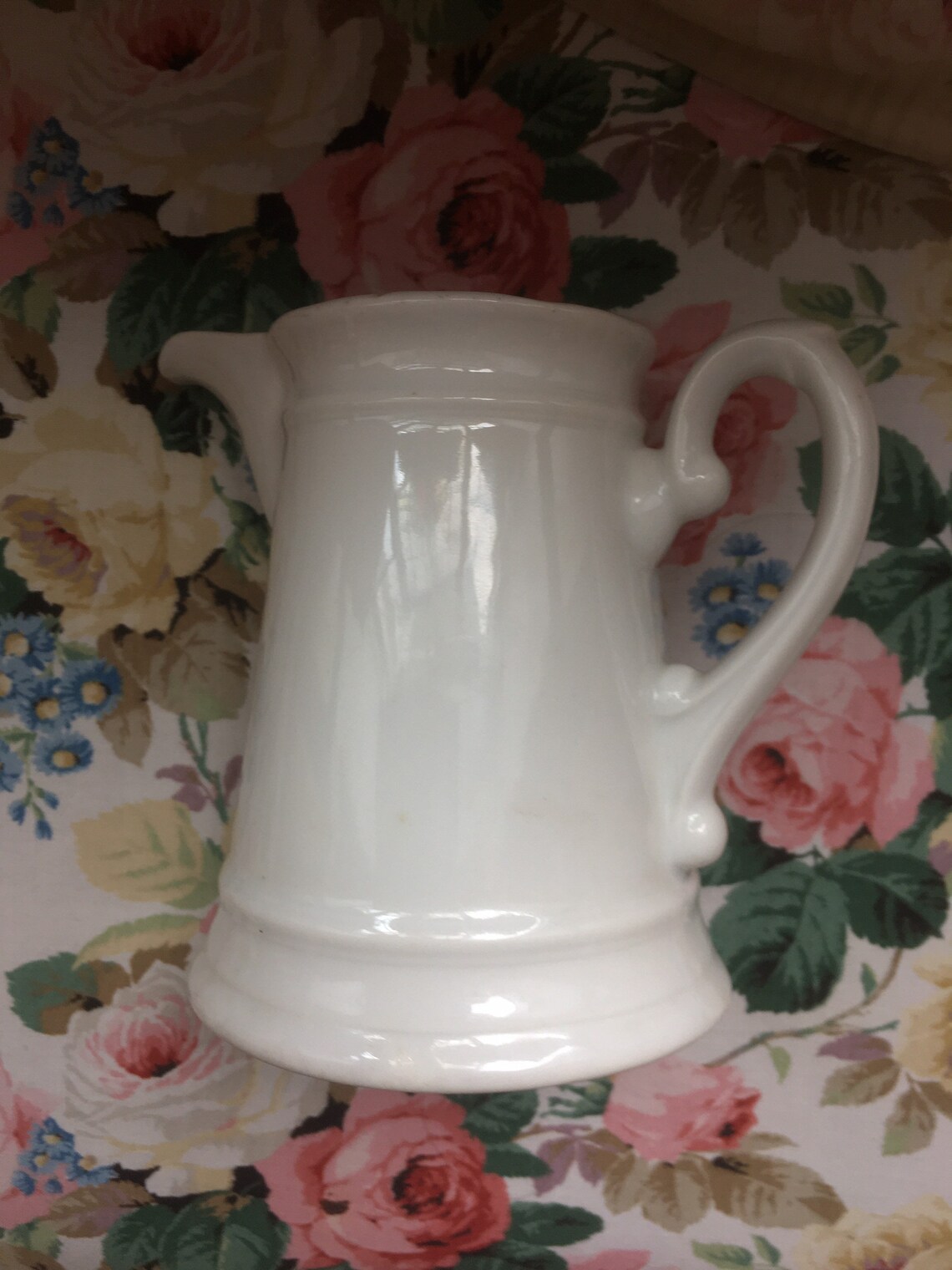 White jug / vase floral container/ kitchen use Etsy