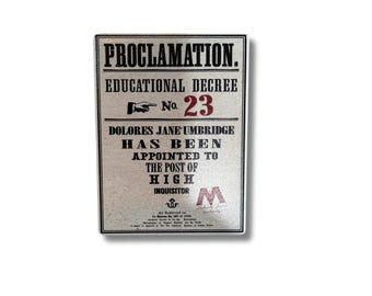 Educational Decree No. 23 Magnet | Wizard School Proclamation | Fantasy Ministry Poster