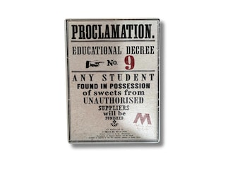 Educational Decree No. 9 Magnet | Wizard School Proclamation | Fantasy Ministry Poster