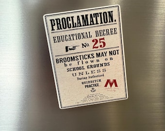 Educational Decree No. 25 Magnet | Wizard School Proclamation | Fantasy Ministry Poster