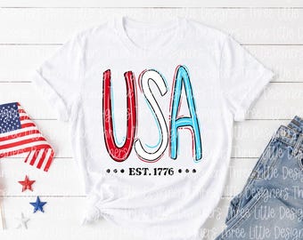 Fourth of July, USA, July 4th, est. 1776, 1776, red, white and blue, digital download, png
