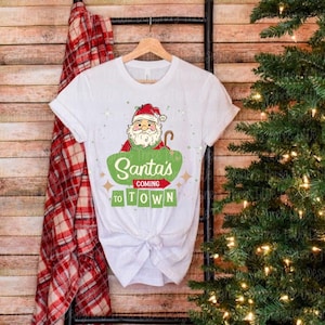 Christmas Santa, Santa is coming, coming to town, Santa Clause, Santa tshirt PNG, digital download