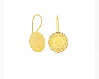 Atatürk gold half coin earing