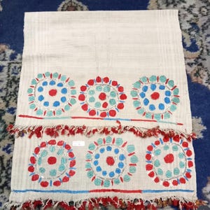 Tejido bordado en plata antigua / Tejidos otomanos antiguos hechos a mano / Bordado antiguo para decoración del hogar, regalos