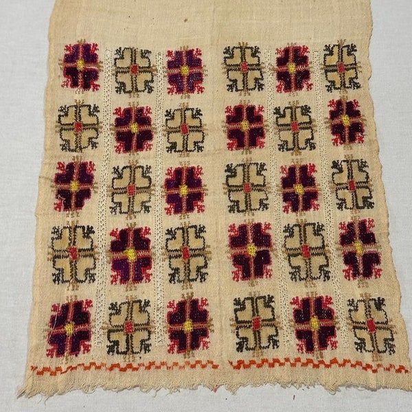 Broderie en tissu argent antique | Textiles ottomans anciens faits main | Broderie ancienne, textiles de décoration intérieure, cadeaux
