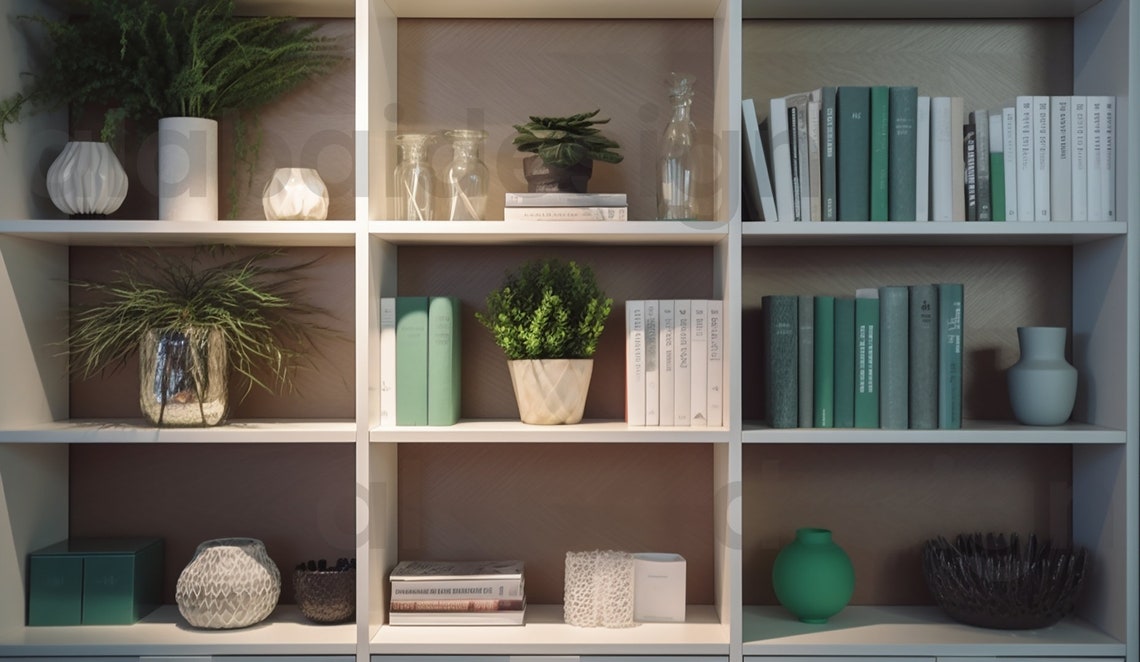 Sea Foam Shelf - Chic Virtual Background, Zoom Home Office ...