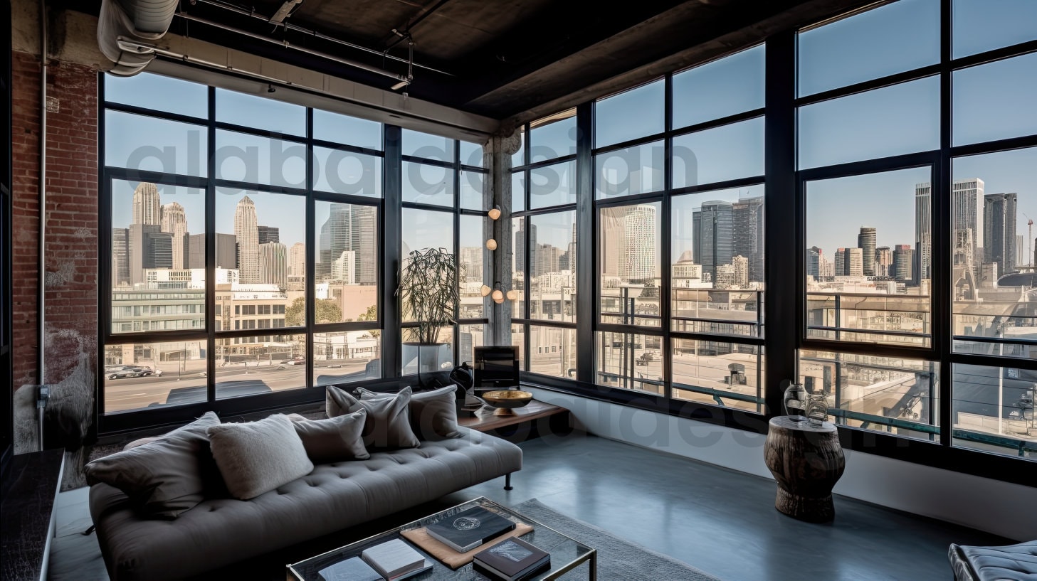 Zoom Virtual Background Luxurious Downtown Loft Skyline City Views