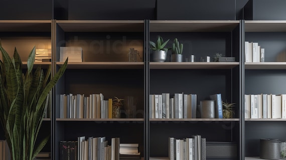 Modern grey bookshelf discount