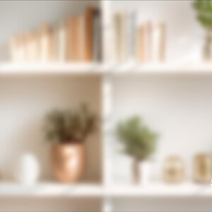 Virtual Zoom Background – Classic Minimalist Bookshelf, Virtual Home ...