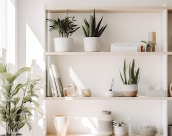 Virtual Zoom Background Home Office – Modern Bookshelf for Zoom