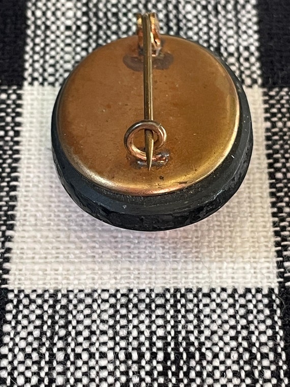 Vintage / Antique inlay Pietra dura oval pin broo… - image 2