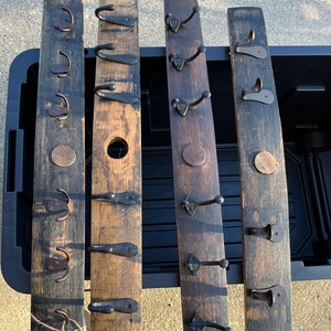 Bourbon Barrel Stave Coat, Hat, and Backpack Rack