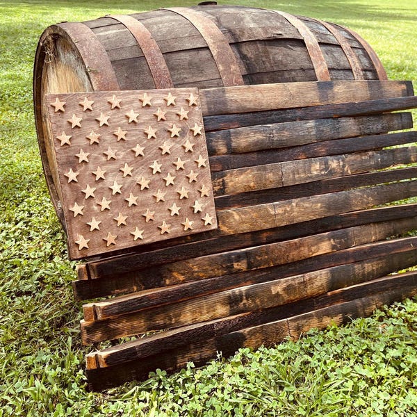 Bourbon Barrel Stave American Flag