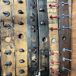 Bourbon Barrel Stave Coat, Hat, and Backpack Rack