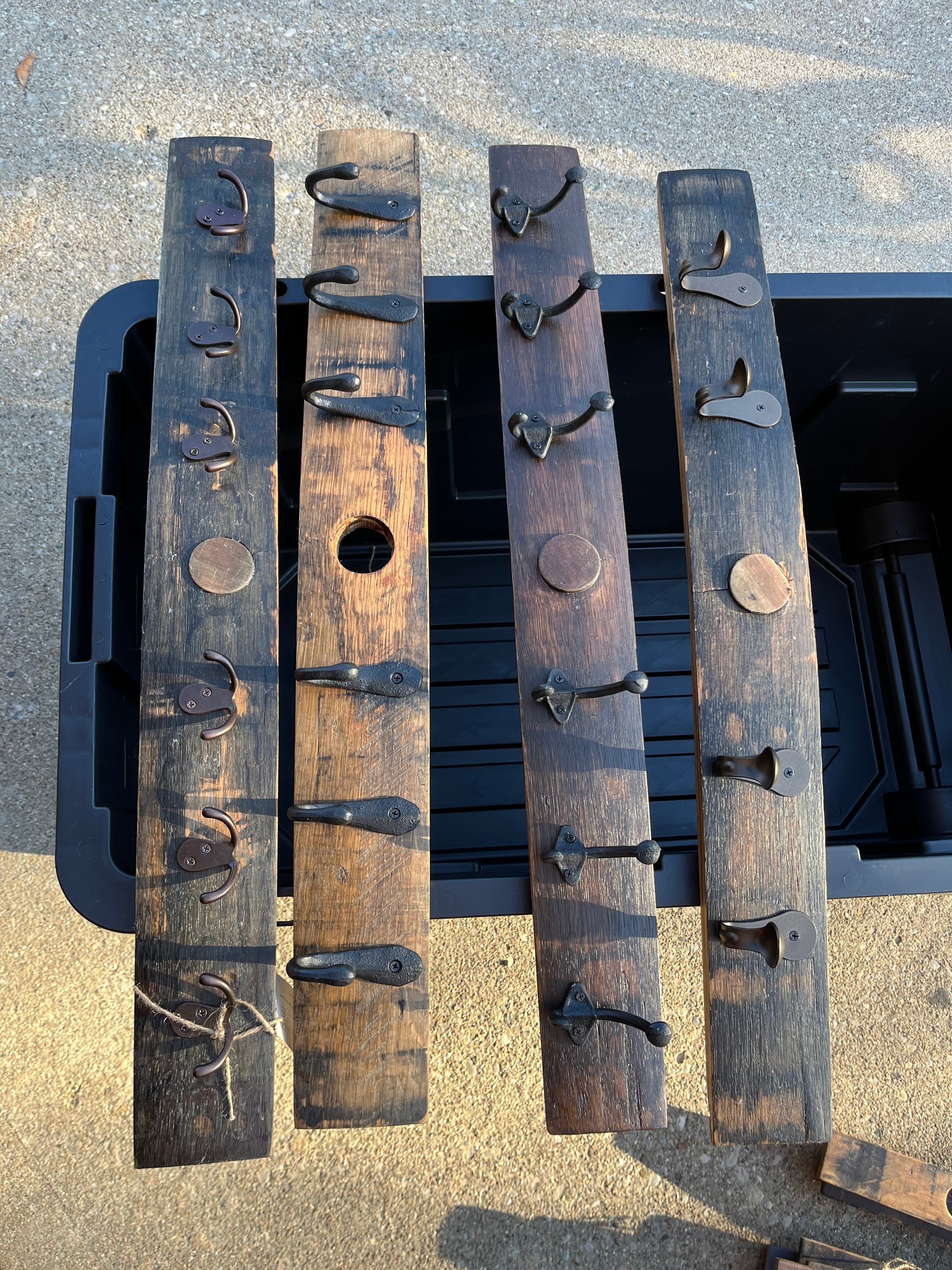 Whiskey barrel coat rack hotsell