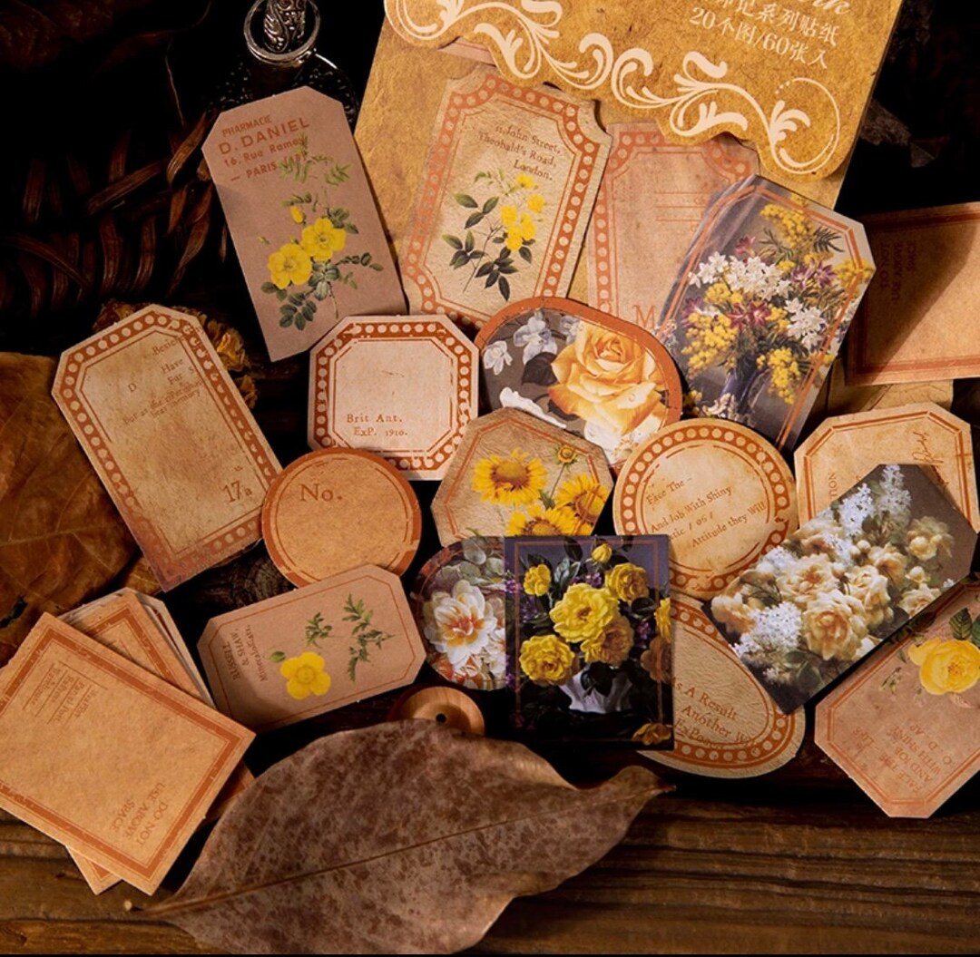 60 Decorative Stickers Scrapbook Supplies Aesthetic Stickers Junk