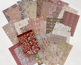 William Morris Decorative Paper - 60 Sheets Scrap Paper - Scrapbook Supplies - Junk Journal Supplies - Craft Supplies - Backing Paper