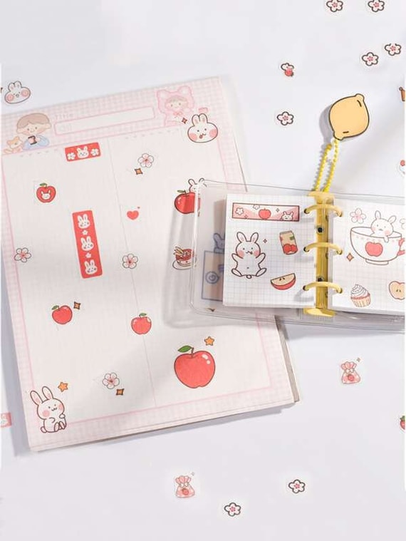 6pcs/lot Creative Cat girl Rabbit Decorative Stickers For Phone