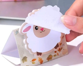 Cute Sticky Notes - 4 DIFFERENT DESIGNS - School Supplies - Stand Up Memo Pad - Kawaii Stationery - Teacher Supplies - Animal Memo Pad