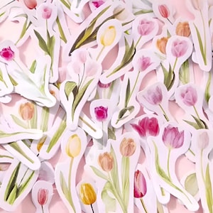 Tulpen Aufkleber - Scrapbook Zubehör - Kartenherstellung - Journaling Aufkleber - Aufkleber Sets - Dekorative Aufkleber - Blumen Aufkleber - Basteln