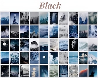 Estetyczna książka naklejek - 8 WYBORÓW KOLORÓW - Naklejki krajobrazowe - Naklejki księżycowe - Materiały do scrapbookingu - Naklejki dekoracyjne - Zestaw 50 naklejek