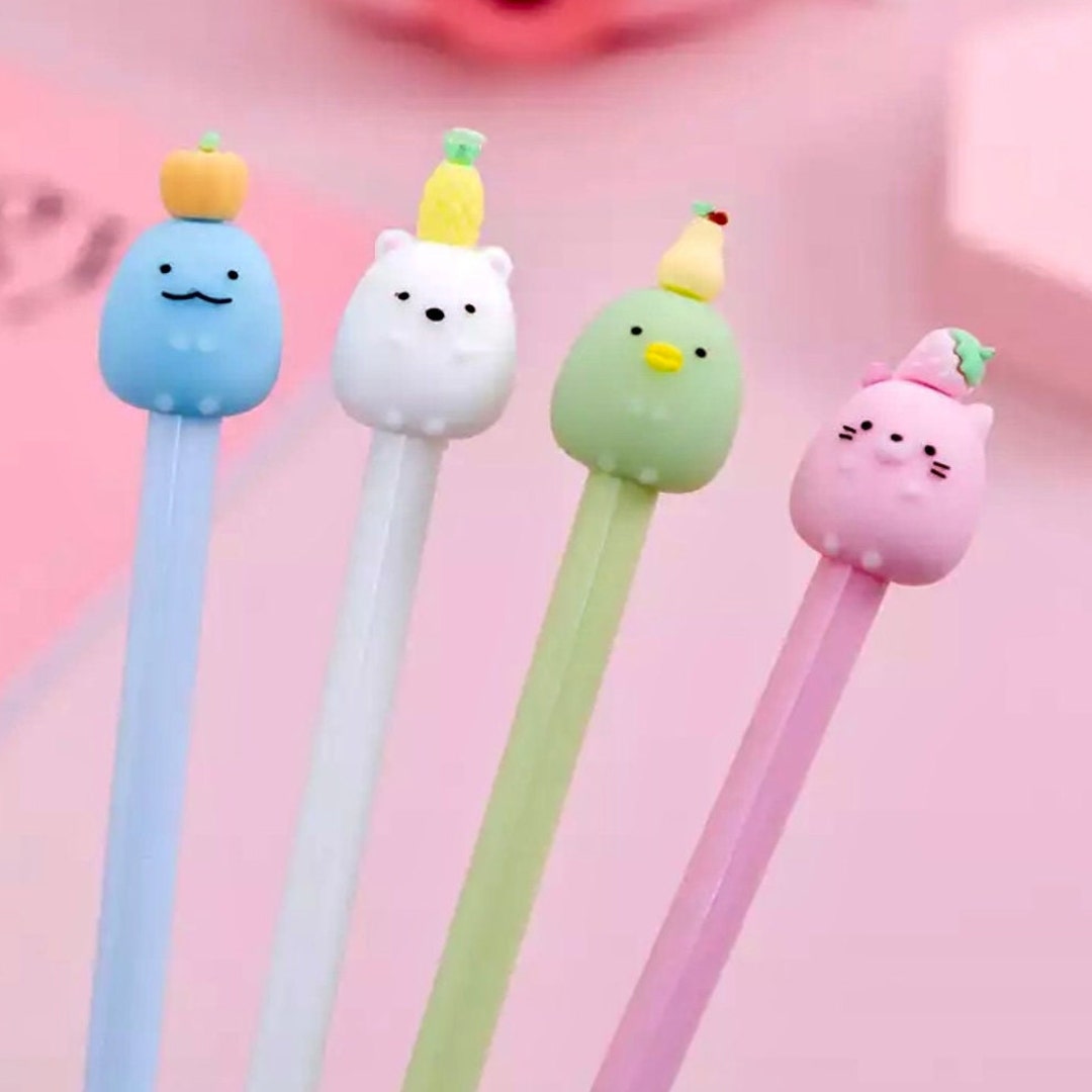 Lot de 10 stylos mignons stylos Kawaii stylos amusants, stylos à bille gel  d'écriture colorée 0,38 mm, ensembles de papeterie japonais coréen  fournitures scolaires pour adolescentes femmes cadeaux (ciel) 