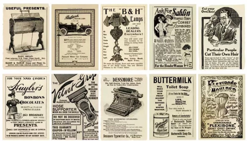 Vintage Book Themed Paper - Scrapbook Supplies - Craft Supplies - Creative Journalling Paper - Decorative Paper - Collage Supplies Steam Pictorial