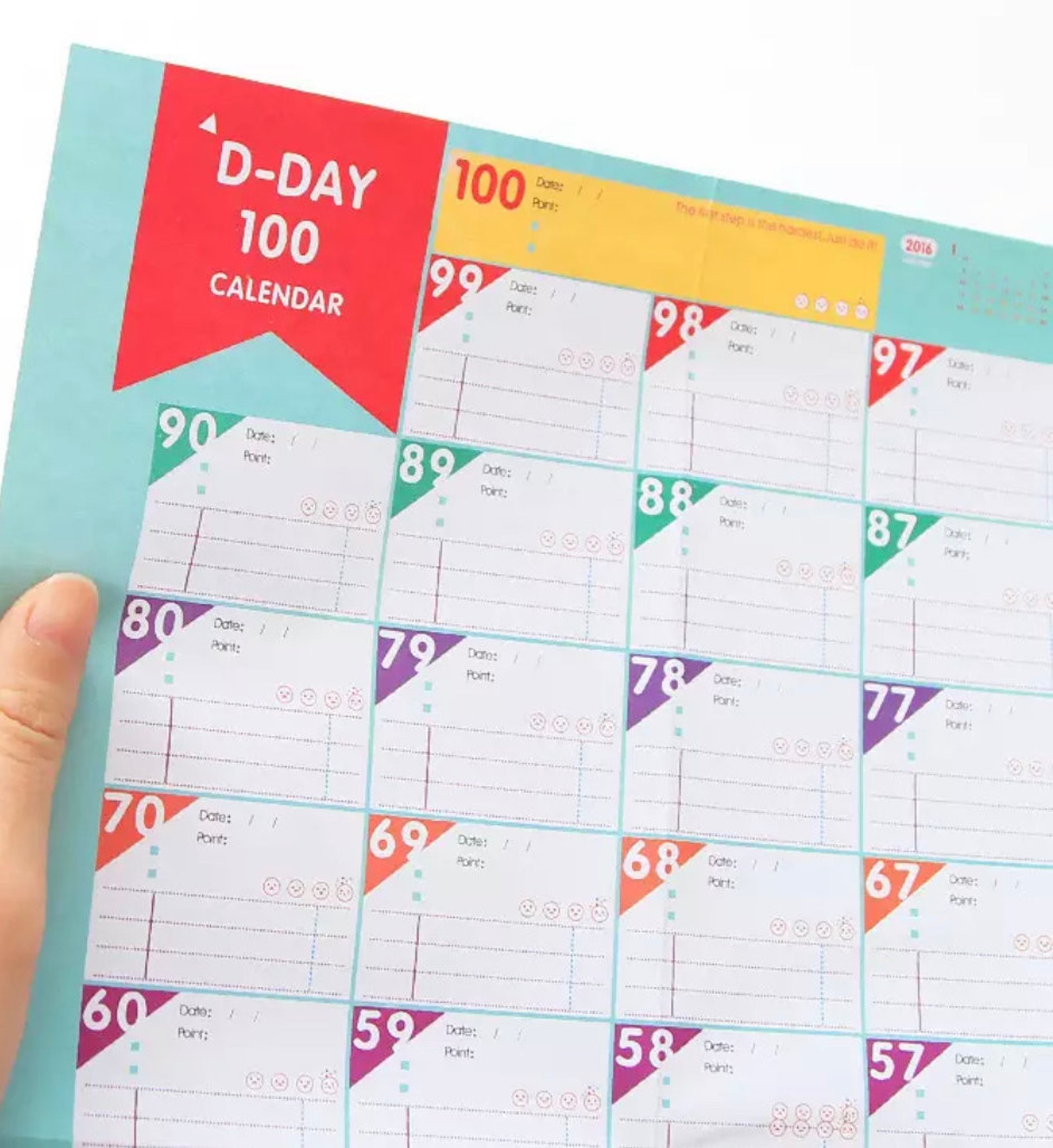 100 Day Calendar Goal Calendar Weight Loss Calendar Etsy