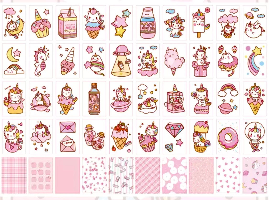 Cartoon Sticker Book Kawaii Stickers Scrapbook Supplies Etsy UK