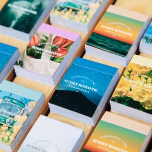 Landscape Sticker Book Sunset Romantic Series 8 Colour Choice 50 Stickers Junk Journal Supplies Scrapbooking Aesthetic Stickers Full Set (8)