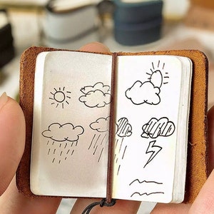 Mini Leather Journal - FOUR COLOUR CHOICES - Mini Scrapbook - Scrapbook Ephemera - Mini Journaling - Mini Scrapbooking - Mini Junk Journal