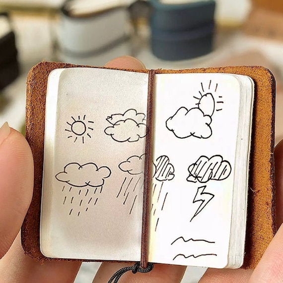 Mini Leather Journal FOUR COLOUR CHOICES Mini Scrapbook Scrapbook Ephemera  Mini Journaling Mini Scrapbooking Mini Junk Journal 