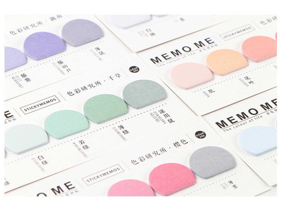 Colour Palette Memo Tabs Pastel Index Tabs Aesthetic Etsy