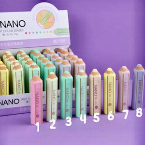 Pencil Erasers - Stationery Supplies - Kawaii Erasers - School Supplies - Office Supplies - Stationery Gift - Pastel Stationery - Collage