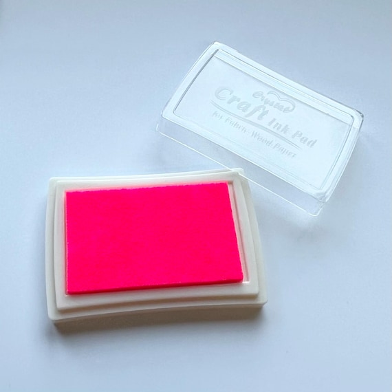 Bright Pink Ink Pad - Craft Supplies - Paper Stamping Ink - Fabric Ink - Junk Journalling Supplies - Card Making Ink - Scrapbook Supplies