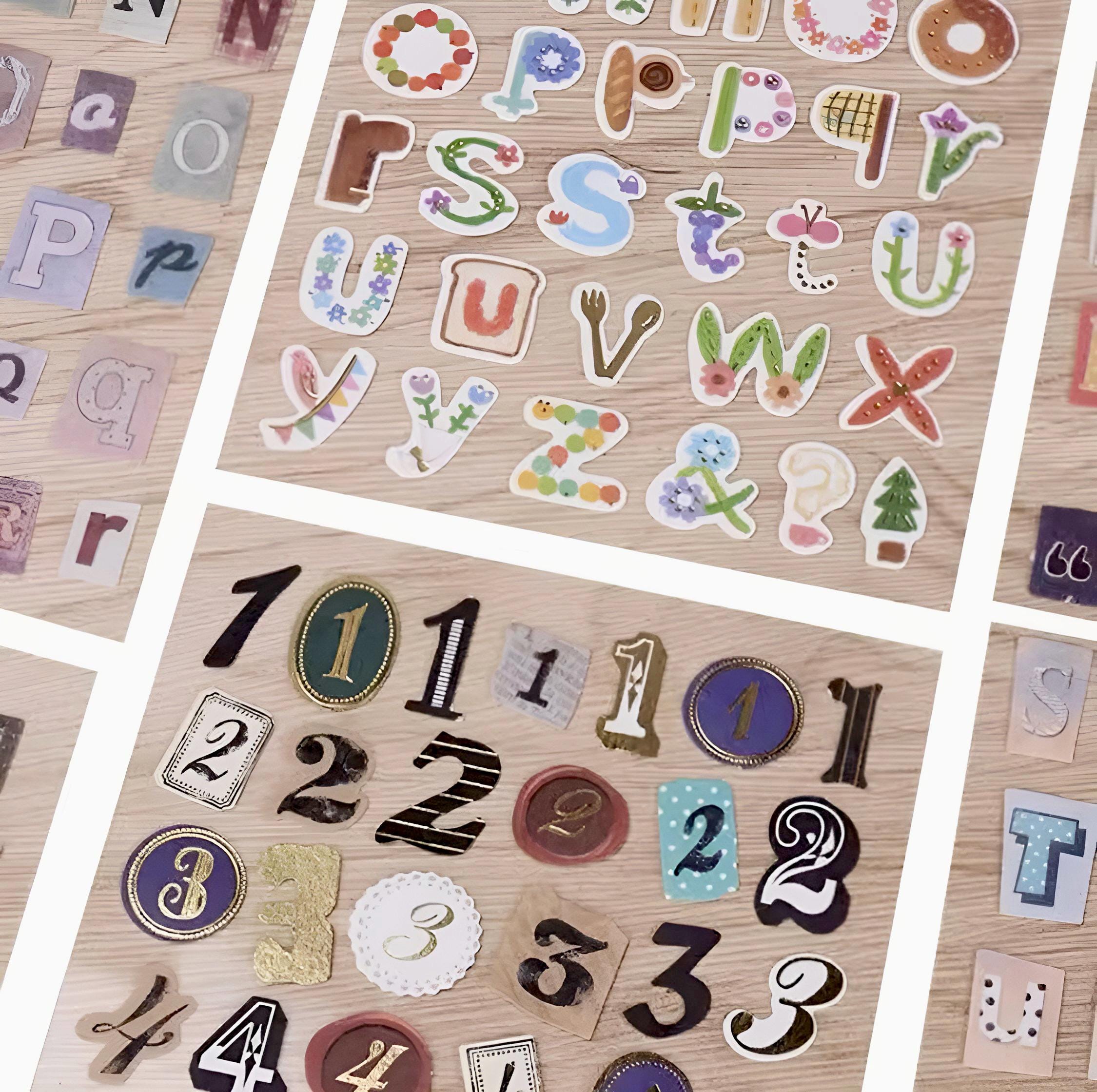 Alphabet & Number Stickers - 6 Sheets - Letter Cut Out Stickers ...
