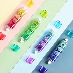 2 in 1 Gradient Tape Roller & Correction Pen - Kawaii Stationery - Journal Supplies - Scrapbooking - Craft Supplies - Stationery Supplies